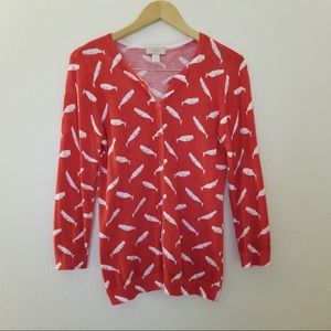 Red Whales Cardigan